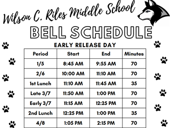 Early Release Bell Schedule